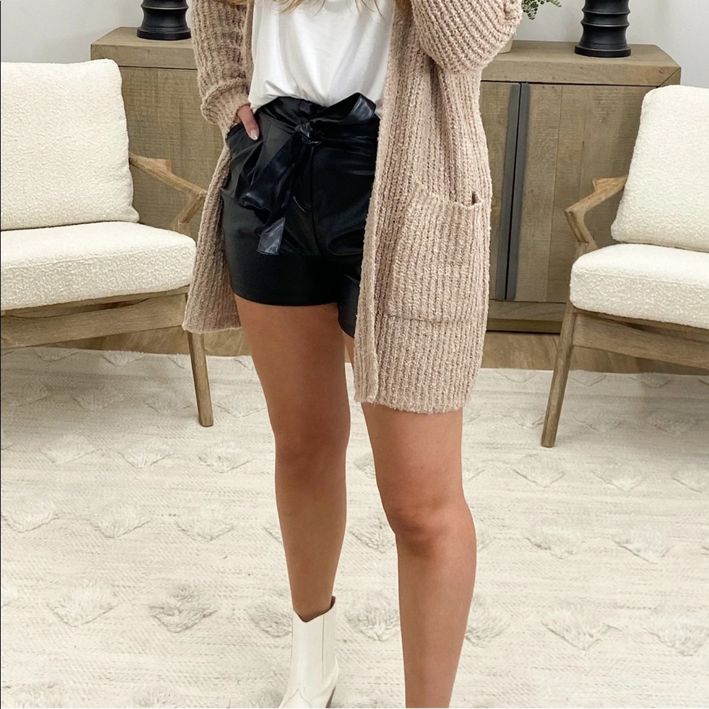 Faux leather shorts